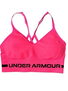Under Armour Seamless Sports Bra Low Long Heather Women’s Medium Hot Pink